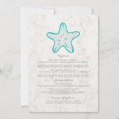 Invitation Informations de mariage étoile de mer rustique tur (Devant)