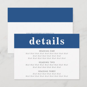 Invitation INFORMATIONS DÉTAILS moderne audacieux marine de g