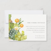 INVITATION INFORMATIONS FLORALES CACTUS SUCCULENT A L'AQUAREL (Devant)
