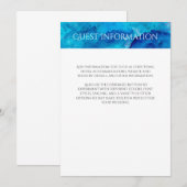 Invitation Informations invité aquarelle abstraite saphir (Devant / Derrière)