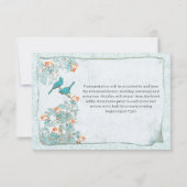 Invitation Informations Mariage damassé vintage 5x7 (Dos)