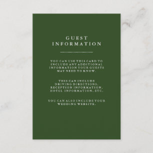 Invitation Informations pour les invités de mariage Deep Holi