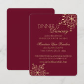 Invitation Informations sur la réception de l'hiver au flocon (Devant / Derrière)