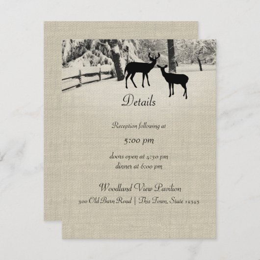 Invitation Informations sur la réception des cerfs d'hiver (Devant / Derrière)