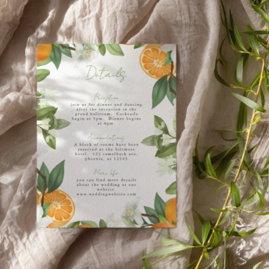 Invitation Informations sur le Mariage d'aquarelle mandarin o