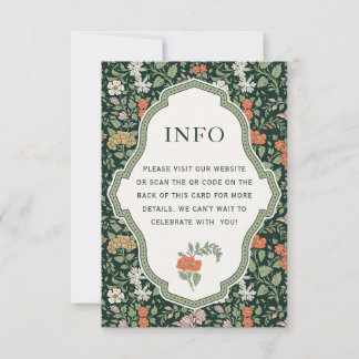 Invitation Informations sur le mariage du jardin floral Code