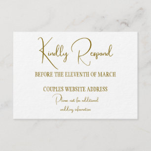 Invitation Informations sur le mariage en tenue de soirée or