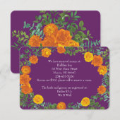 Invitation Informations sur le Rose de pivoine de prune orang (Devant / Derrière)