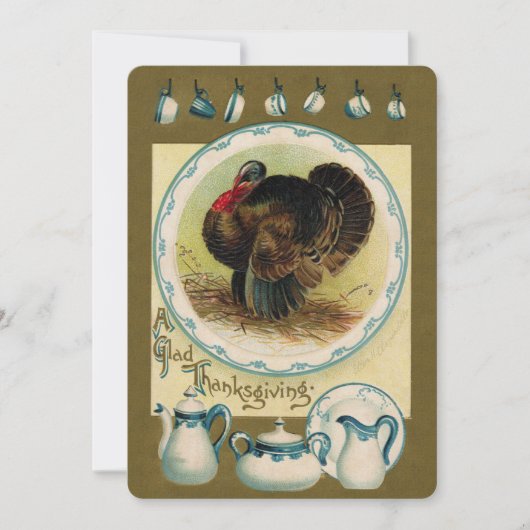 Invitation informelle de Thanksgiving vintage (Devant)