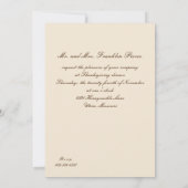 Invitation informelle de Thanksgiving Vintage (Dos)