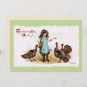 Invitation informelle de Thanksgiving Vintage (Devant / Derrière)