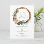 Invitation INGE Baby shower scandinave de couronne d'hiver (Debout devant)