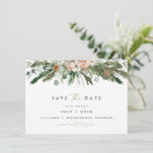Invitation INGE Scandinave hiver verdure Enregistrer la date (Debout devant)