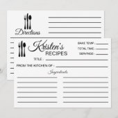 Invitation Ingrédients à plat de cuisine minimaux (Devant / Derrière)