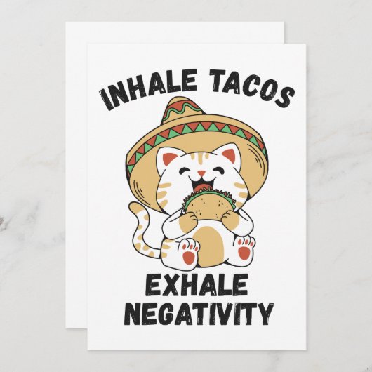 Invitation Inhale tacos exhale négativité (Devant / Derrière)