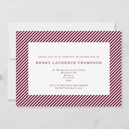 Invitation initiale de remise de diplômes avec plu (Dos)