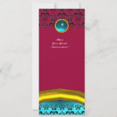 Invitation INITIALE EN PIERRE DAMASK GEM , turquoise bleu (Dos)