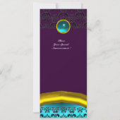 Invitation INITIALE EN PIERRE DAMASQUÉE , turquoise bleu (Dos)