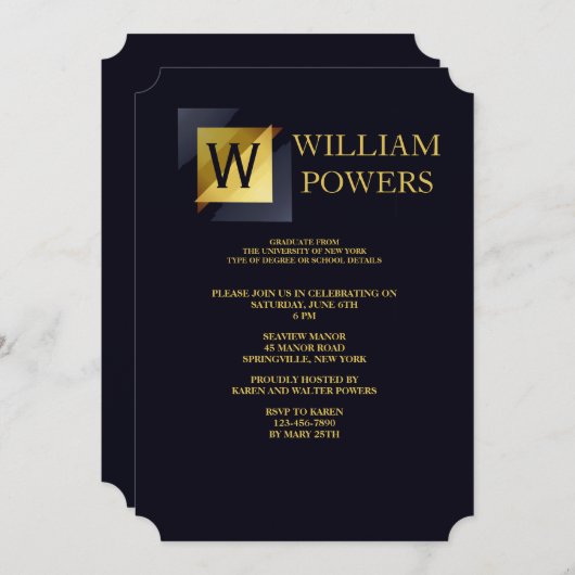 Invitation initiale Gold (Devant / Derrière)