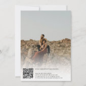 Invitation Initiales bleu simple 2 photos qr mariage (Dos)