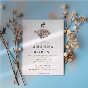 Invitation Initiales Boho Mariage simple