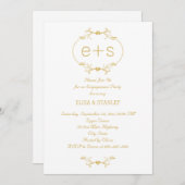 Invitation Initiales dans une partie d'engagement mariage de  (Devant / Derrière)