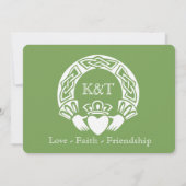 Invitation Initiales de claddagh - couleur de Arrière - plan  (Dos)