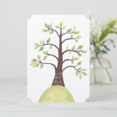 Invitation Initiales de l'arbre d'aquarelle mariage découpées (Debout devant)