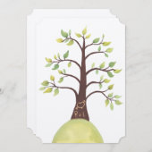 Invitation Initiales de l'arbre d'aquarelle mariage découpées (Devant / Derrière)