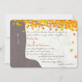 Invitation Initiales De L'Arbre D'Automne Dans Le Tronc Feuil (Devant)