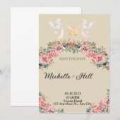 Invitation Initiales de mariage Monogramme Romantique (Devant / Derrière)