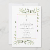 Invitation Initiales de monogramme de verdure de feuillage Ph (Devant)
