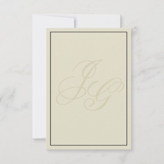 Invitation Initiales de monogramme d'ivoire noir orchidée RSV (Dos)