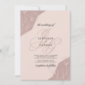 Invitation Initiales de monogramme rose géométrique mariage f (Devant)