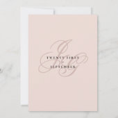 Invitation Initiales de monogramme rose géométrique mariage f (Dos)