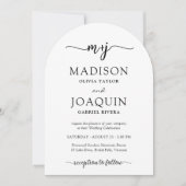 Invitation Initiales de script simple et élégant & mariage ph (Devant)