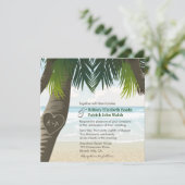 Invitation Initiales découpées par palmier épousant des (Debout devant)
