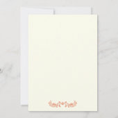 Invitation Initiales du feuillage corallien Dîner de répétiti (Dos)