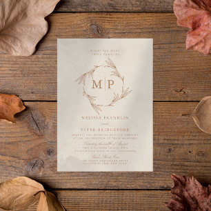 Invitation Initiales Élégant Simple Mariage moderne