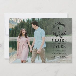 Invitation Initiales fantaisie Couleur modifiable Enregistrer