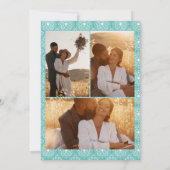 Invitation Initiales florales marocaines turquoise 3 mariage (Dos)