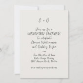 Invitation Initiales manuscrites noires pour une fête de mari (Devant)