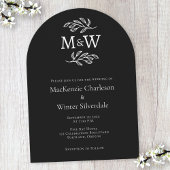 Invitation Initiales mariages de deux monogrammes Arche noire
