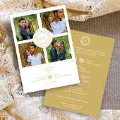 Invitation Initiales minimales en or blanc Mariage fantaisie 