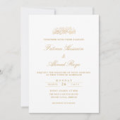 Invitation Initiales Modernes Minimales Or Script Mariage Mus (Devant)