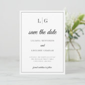 Invitation Initiales Monogramme mariage Enregistrer la date (Debout devant)