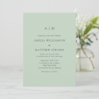 Initiales Monogramme Moderne Pistache Vert Menthe