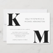 Invitation Initiales monogrammes en gras Mariage de code QR m (Devant)