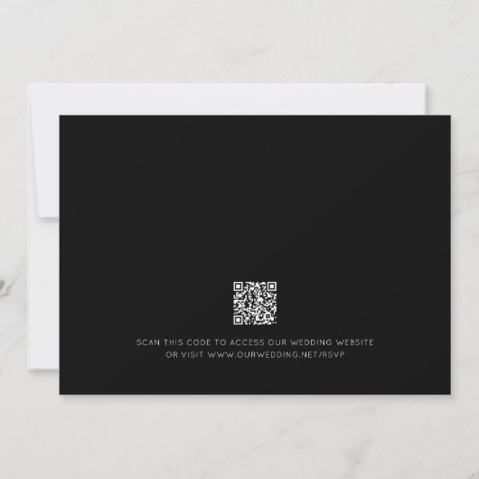 Invitation Initiales monogrammes en gras Mariage de code QR m (Dos)