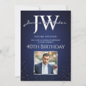 Invitation Initiales personnalisées Élégant 40e anniversaire  (Devant)